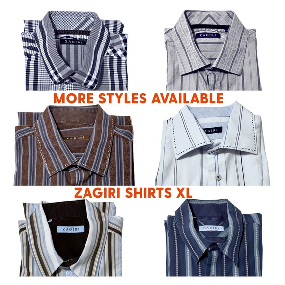 ZAGARI Navy Blue Striped Shirt | XL - Picture 8 of 8